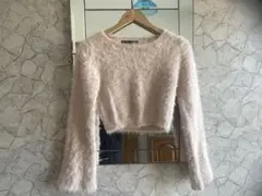 シャギーニット ピンク フリーサイズ