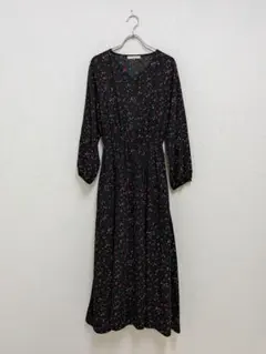 chocol raffine robe 花柄 원피스 長袖 ブラック