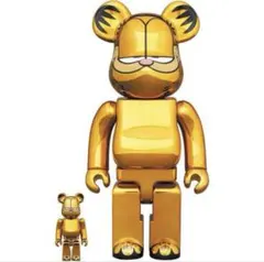 BE@RBRICK 100% 400%GARFIELD GOLD CHROME