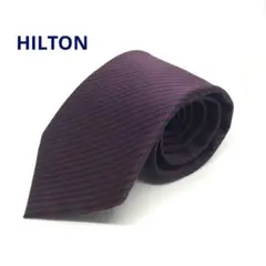 HILTON イタリア製ネクタイ　レッド×ネイビー　ストライプ　シルク100%