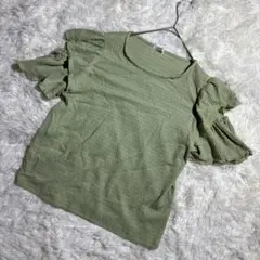 C.O.L.Z.A フリル袖 Tシャツ Sサイズ オリーブグリーン　レディース