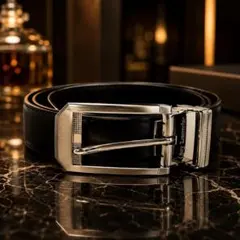 Guy Laroche 남성 벨트 가죽 벨트 블랙 소가죽 벨트 캐주얼