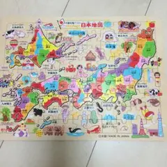 美品  木製知能パズル  日本地図