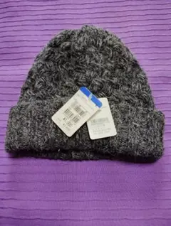 グレー ニット帽 フリーサイズ ウール混合
