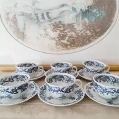 クレイユモントロー クリームポット6個＋専用皿のフルセット フランス
