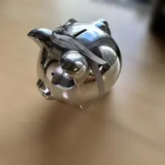 豚の貯金箱 金属製 シルバー銀色