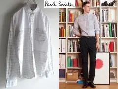PS Paul Smith チェック切替/パッチワーク シャツ S