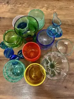 琉球グラス　セット　琉球ガラス　沖縄グラス　吹きグラス　ハンドメイド　手作り工芸
