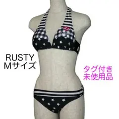 【未使用 タグ付き】 RUSTY ラスティ 星 ビキニ 水着 ブラック 9Mのサムネイル