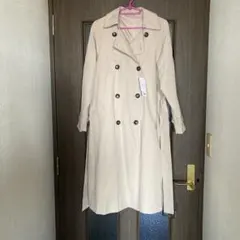 SocialGIRL ベージュ ダブルブレスト とろみトレンチコート Lサイズ