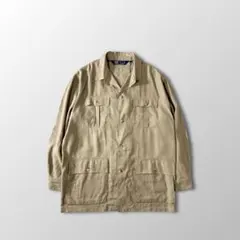 ラルフ リネン　ヴィスコース　レーヨン　 サファリジャケット　ベージュ　ブラウンのサムネイル