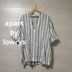 apart by lowrys★ストライプ Vネック 半袖チュニック 麻のサムネイル