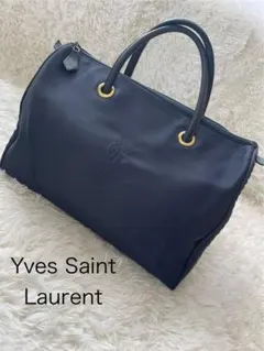 イヴサンローラン　YSLロゴ　ミニボストンバッグ　カサンドラ　エンボスロゴ