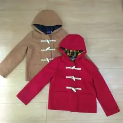 chummy　ダッフルコート　 赤 ベージュ　140サイズ　2着　まとめ売り