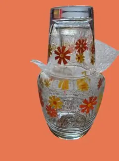 アデリア 昭和レトロ 　アリス　ウォーターピッチャー グラス 花柄