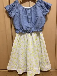 メゾピアノ140cm 2way デイジー柄ワンピースセットアップ
