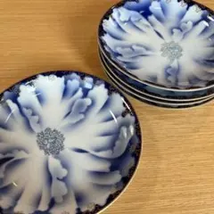 深川製磁 小皿 皇室御用達 青 金彩 上質 ヴィンテージ おもてなし