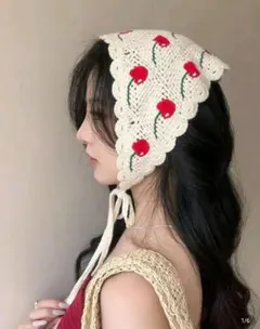 XIA ジュンス さくらんぼ チェリー バンダナ バブーシュカ "のサムネイル
