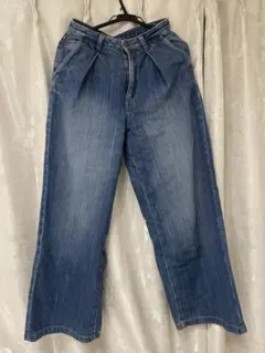 GU ハイウエスト ワイドレッグ デニム 40