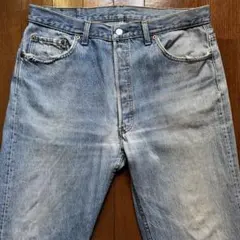 【90s】Levi's 501 USA製 赤文字 リジッド ダメージリペアW36