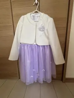 フォーマルワンピース 白・紫ジャケット付き