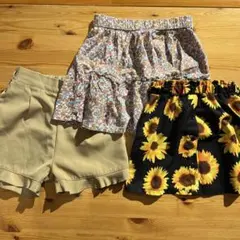 女の子 夏用 スカート、ショートパンツ まとめ売り 130cm