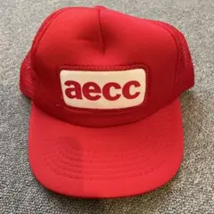 aecc ロゴ メッシュキャップ レッド