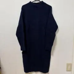 新品未使用！スフレヤーン ニット　ワンピース　160 ネイビー