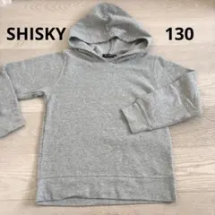 SHISKY 裏起毛　フード付きスウェット風長袖カットソー　130