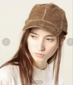 B&Y シンプル ビッグコーデュロイキャップ ブラック　美品　秋冬