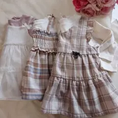 可愛いフリルリボン付きトップス　まとめ　プティマインなど　90cm