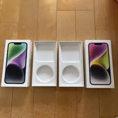 Apple iPhone 14 空箱セット「ブラック、ホワイト」