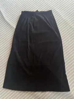 【サイズL】Aラインブラック スエード風 ロングスカート