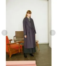 超高級★美品★ハミルトンウール　メルトンロングPコート　4.9万　M　冬