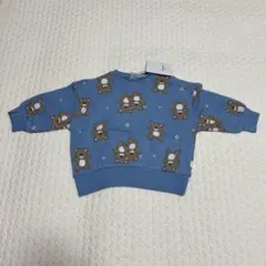 バースデイCHERIER裏毛 トレーナー くま ブルー80cm