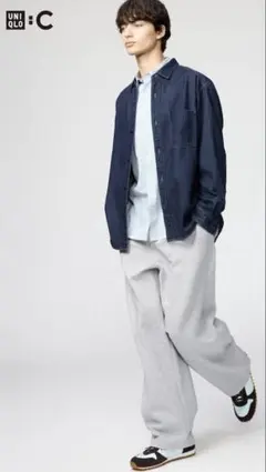 UNIQLO スウェットワイドパンツ S グレー