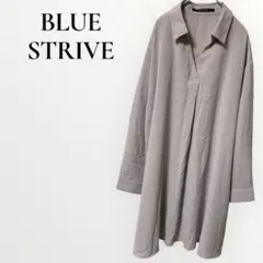 BLUE STRIVE スキッパーブラウス シャツ チュニック パープル 【M】
