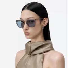 スクエア サングラス ブラウン