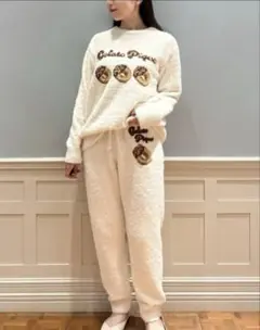 【新品タグ付き】ジェラートピケ ドーナツ柄プルオーバー+ロングパンツセット