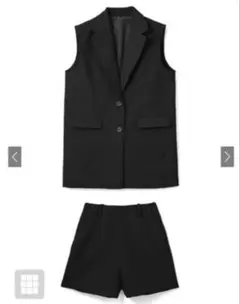 GRL バックスリットジレ×ハイウエストショートパンツセットアップ　kz72