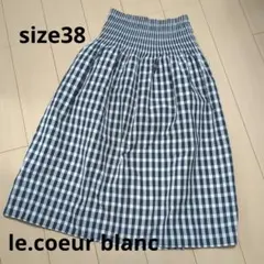 【le.coeur blanc】ルクールブランブロックチェックスカートグレー38