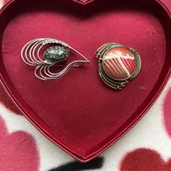 レトロ昭和デザイン ブローチセット