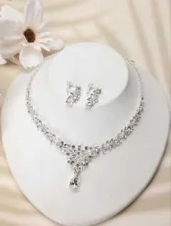 ブライダルアクセサリー ネックレス イヤリング 3点セット