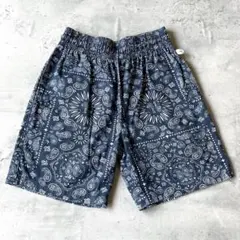 Cookman シェフパンツ ショート ペイズリー柄 ネイビー ハーフパンツ Mのサムネイル