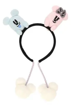 ミッキー ミニー カチューシャ ふわふわポンポン付き