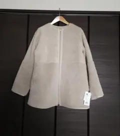 grove グローブ リバーシブルムートン調 ボアコート グレージュ L