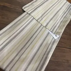 ☆新品☆縞ストライプ☆ピュアベージュ☆洗える着物☆袷着物☆モダン着物☆Mサイズ☆