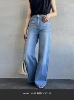 anuans Wide leg denim 0サイズ ライトブルー - メルカリ