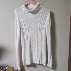 ロシェルroshell ケーブルニット タートルネックセーター　　Ｍ