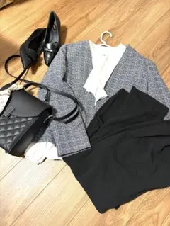 2点セット 卒業式 入学式 フォーマル セレモニー ツイード 控えめペプラム